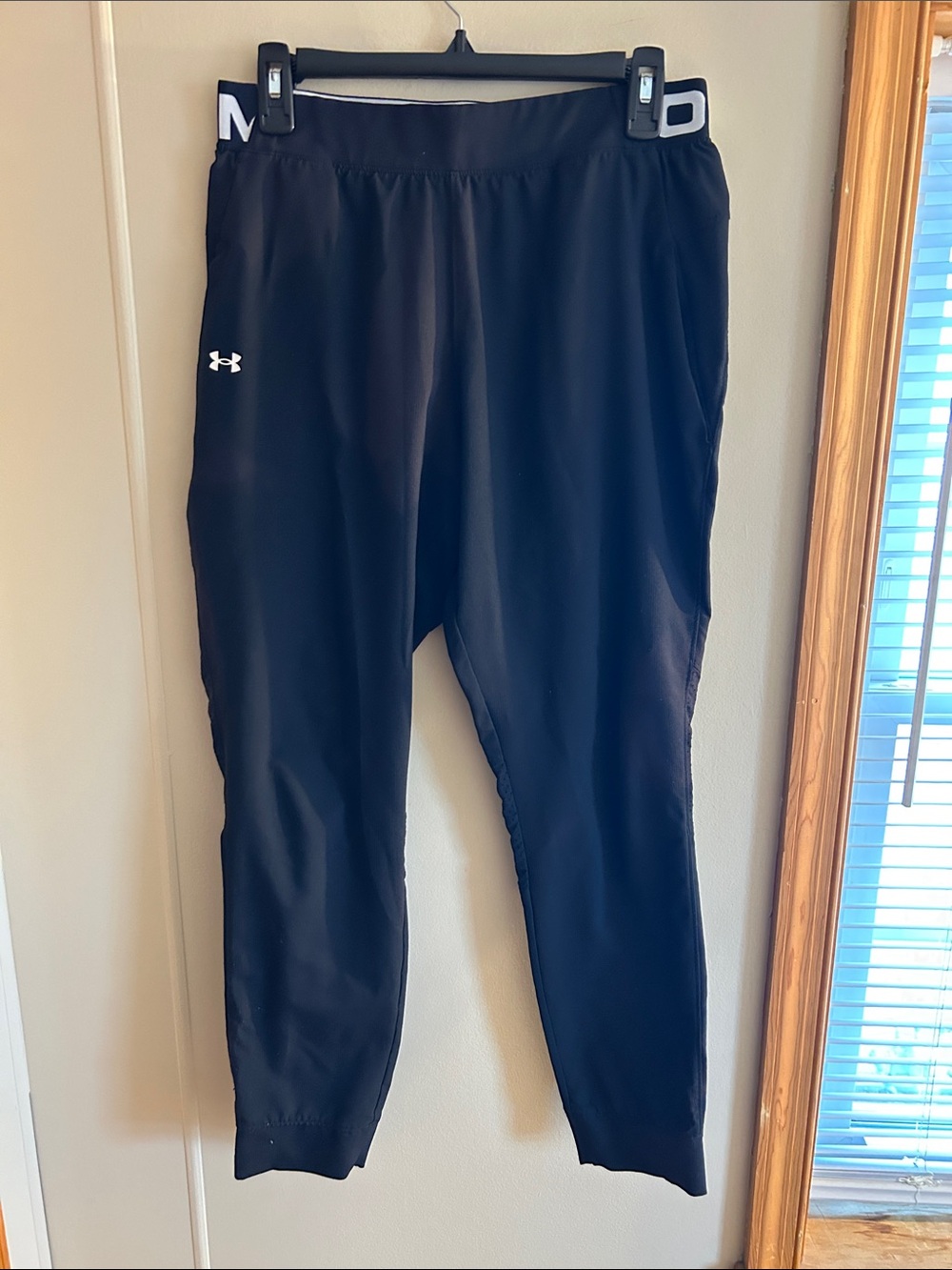 Under Armour Black Jogger Track Pants with White Logo